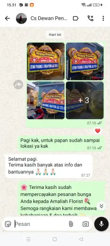 Testimonial Papan Bunga Pernikahan jakabaring